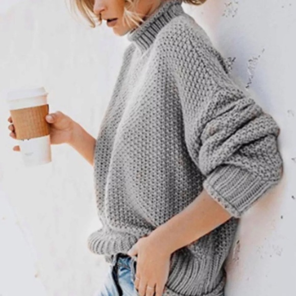 Sweaters - ❤️Gray Women’s turtleneck sweater autumn fall